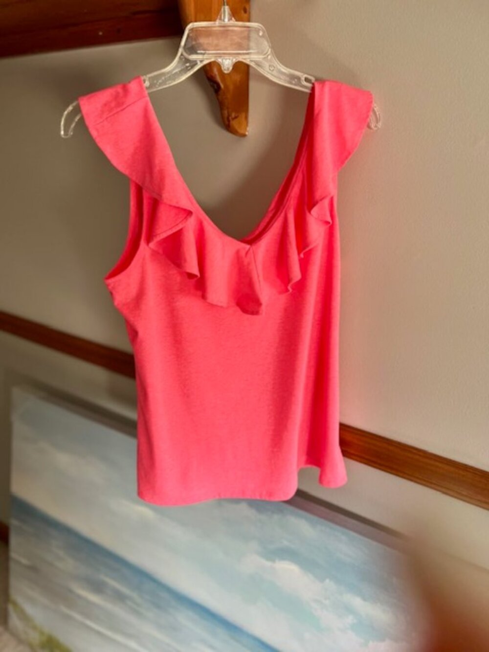 Lilly Pulitzer ruffled coral tank top Medium